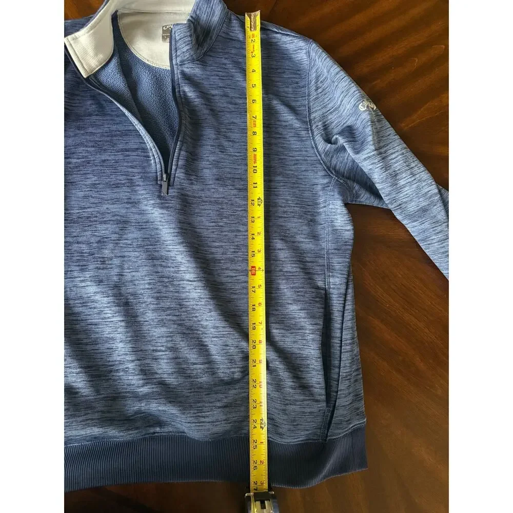 Callaway Morton Golf Pullover Mens Large Blue 1/4 Zip Weather Series Athletic